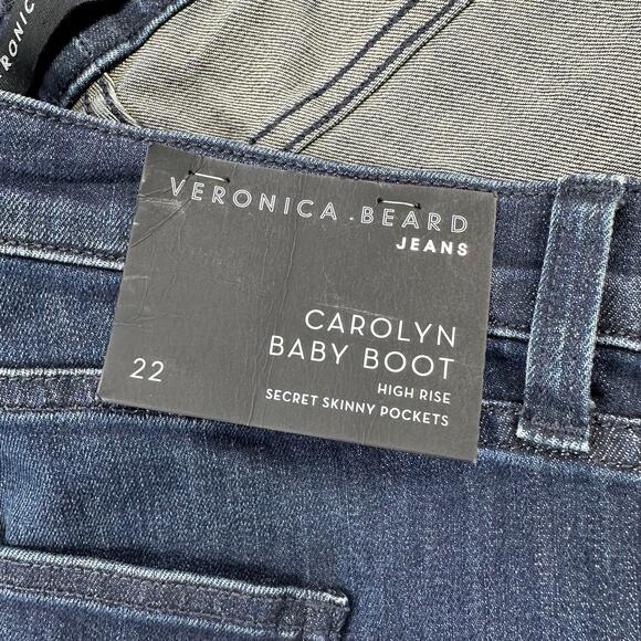 Veronica Beard Jeans Womens 22 Blue Carolyn Baby Boot High Rise Midnight New - Picture 8 of 14